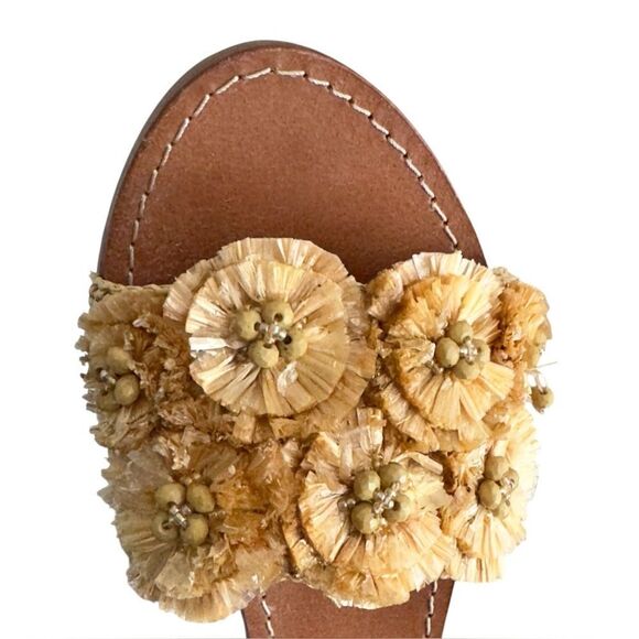 Boden Elspeth 3D Raffia Metallic Open Toe Slide Sandals. 37. - Picture 4 of 11